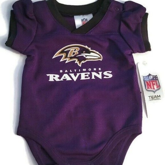 NFL Team apparel infant size 0-3 months Baltimore Ravens ruffle back bodysuit - Picture 1 of 5